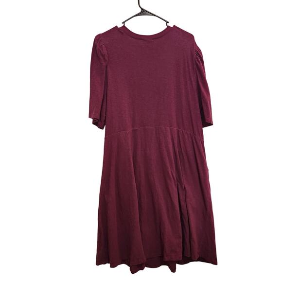 Torrid Above Knee Length A-Line Pockets Puff Sleeve Skater Dress Maroon Size 3X - Picture 2 of 9